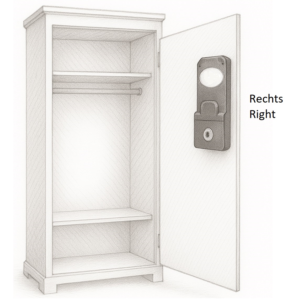 1 यूरो सिक्के के लिए सिक्का कंटेनर के साथ भुगतान सिक्का लॉक, डिजाइन: दाएं हाथ से बंद करना, 14.60.249-1। - Image 5