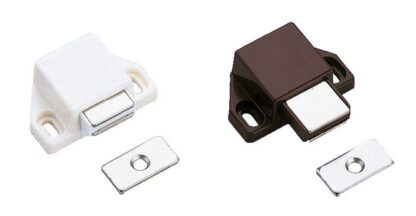 कॉम्पैक्ट चुंबकीय स्नैप latches के 2 टुकड़े, सहित काउंटर प्लेट, सतह: सफेद, 25 मिमी (63/64"), ML-30SW। सुगात्सुने / एलएएमपी® (जापान) द्वारा फर्नीचर दरवाजे, कैबिनेट दरवाजे और बहुत कुछ के लिए अंतरिक्ष-बचत पुश-टू-ओपन दरवाजा खोलने वाला - Image 3