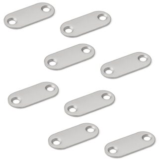 8pcs लॉन्ग ओवल मैग्नेटिक काउंटर प्लेट 2 काउंटरसंक होल, MC-YN001U, 35mm (1-3/8"), Sugatsune, Nickel प्लेटेड द्वारा। उत्पाद का चित्र 
