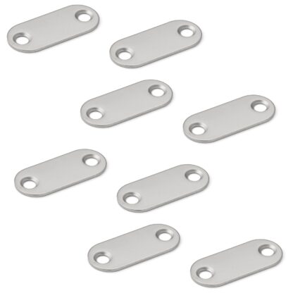 8pcs लॉन्ग ओवल मैग्नेटिक काउंटर प्लेट 2 काउंटरसंक होल, MC-YN001U, 35mm (1-3/8"), Sugatsune, Nickel प्लेटेड द्वारा। उत्पाद का चित्र