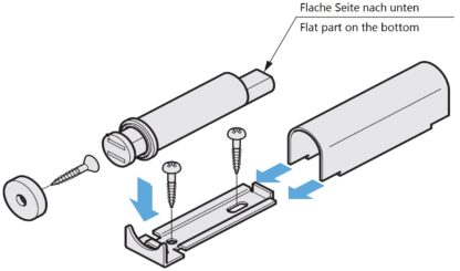 चुंबकीय स्नैप latches के 2 टुकड़े, स्टेनलेस स्टील आवास के साथ, incl. काउंटर प्लेट, MC-S60. सुगात्सुने / एलएएमपी® (जापान) द्वारा फर्नीचर दरवाजे, कैबिनेट दरवाजे, कैबिनेट फ्लैप और बहुत कुछ के लिए पुश-टू-ओपन डोर ओपनर - Image 3