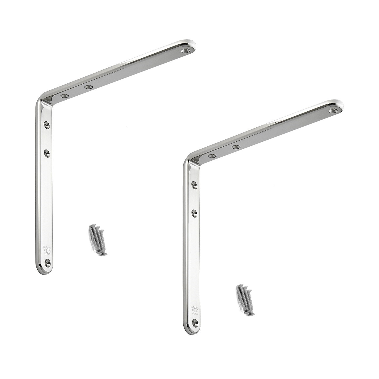 ठोस स्टेनलेस स्टील से बने उच्च गुणवत्ता वाले स्टेनलेस स्टील माउंटिंग ब्रैकेट के 2 टुकड़े, भार क्षमता: 18 किग्रा (40 पाउंड), 180 मिमी (7.1 "), SU-A180M। बाहरी क्षेत्रों, स्विमिंग पूल, बाथरूम, नौकाओं और बहुत कुछ के लिए शेल्फ ब्रैकेट, सुगात्सुने / एलएएमपी® (जापान) द्वारा