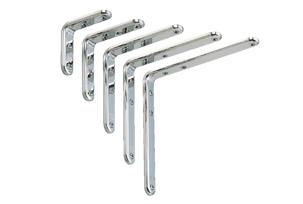 ठोस स्टेनलेस स्टील से बने उच्च गुणवत्ता वाले स्टेनलेस स्टील माउंटिंग ब्रैकेट के 2 टुकड़े, भार क्षमता: 18 किग्रा (40 पाउंड), 180 मिमी (7.1 "), SU-A180M। बाहरी क्षेत्रों, स्विमिंग पूल, बाथरूम, नौकाओं और बहुत कुछ के लिए शेल्फ ब्रैकेट, सुगात्सुने / एलएएमपी® (जापान) द्वारा - Image 3