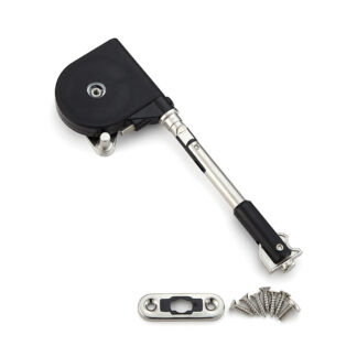 सॉफ्ट-डाउन फ्लैप फिटिंग, सतह: काला, शॉर्ट आर्म SDS-100B-TV, Sugatsune/LAMP (जापान) द्वारा